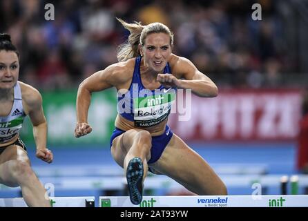 Karlsruhe, Deutschland. Januar 2020. Cindy Roleder (Deutschland/60 m Hürden). Deutschland/Leichtathletik/Hallenmeeting Karlsruhe IAAF World Indoor Tour, 31. Januar 2020 - Nutzung weltweit Credit: Dpa/Alamy Live News Stockfoto