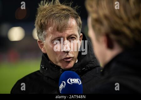 Almere, 31-01-2020, Yanmar-Stadion, Saison 2019 / 2020, Dutch Football Keuken Kampioen Divisie. Telstar-Coach Andries Jonker während des Spiels Almere City - Telstar Stockfoto