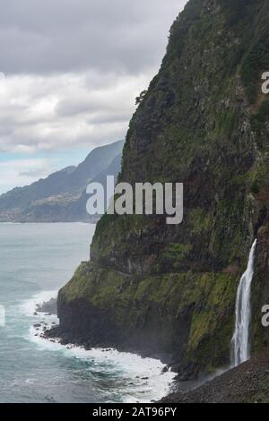 Bridal Veil Falls véu da noiva Wasserfälle auf Madeira, Portugal Stockfoto