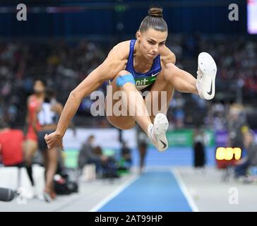 Karlsruhe, Deutschland. Januar 2020. Maryna Bekh-Romanchuk (Ukraine/Weitsprung). Deutschland/Leichtathletik/Hallenmeeting Karlsruhe IAAF World Indoor Tour, 31. Januar 2020 - Nutzung weltweit Credit: Dpa/Alamy Live News Stockfoto