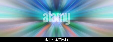 Dynamische Linien aus Licht. Licht von zentraler Punkt. Blitzlicht. Urlaub Dekoration. Stockfoto