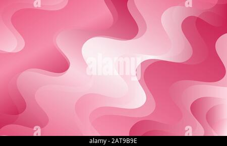 Moderner rosafarbener Wellenhintergrund mit dunklen bis hellen Farbverläufen für Hintergründe oder Rücktropfen. Stock Vektor