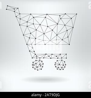 Vector Net Symbol des Einkaufswagens Stock Vektor