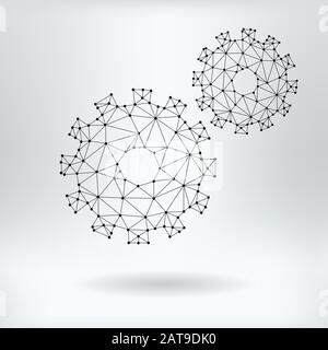 Vector Net Symbol für das Einstellen des Zahnrads Stock Vektor