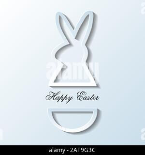 Paper Carved Happy Easter Rabbit - Vektor-Illustration Stock Vektor