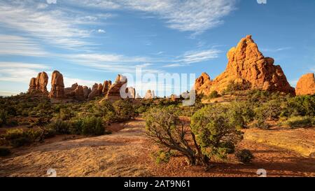 Windows-Bereich, Arches National Park, Utah. Stockfoto