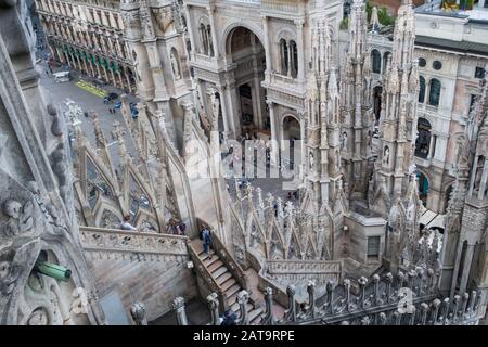 Der Dachbereich des Duomo in Mailand Italien Stockfoto