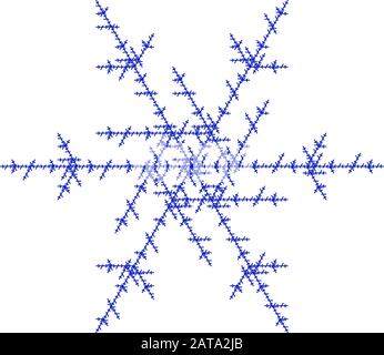 Flat Vector Computer Generated Koch Snowflake L-System Fractal - Generative Art Stock Vektor