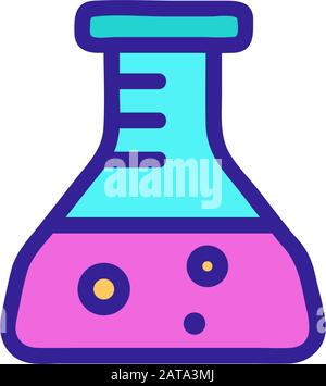Reagenzglas mit Vektor icon analysiert. Isolierte Kontur symbol Abbildung Stock Vektor