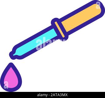 Reagenzglas mit flüssigem Vektor icon. Isolierte Kontur symbol Abbildung Stock Vektor