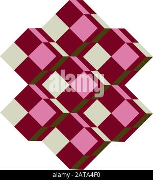 Victor Vasarely Style Pattern - Abstract Vector Old-Fashioned Op Art Tridem-Motiv Stock Vektor