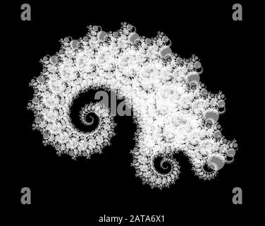 Vector Fractal Beaded Spiral Nautilus Vortex Shape - Generative Op Art Element Stock Vektor