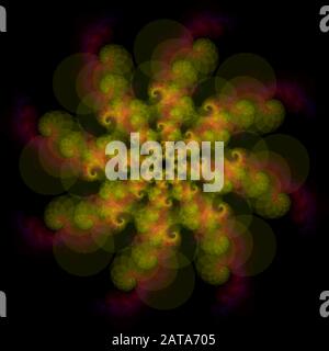 Vector Fractal Transparent Radial Vortex Mandala Shape - Generative Art Element Stock Vektor