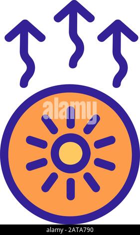 Die Temperatur des Symbol Vektor erhöhen. Isolierte Kontur symbol Abbildung Stock Vektor