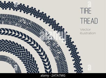 Vector Motor Tire Treads Background - Simple Transport Template for Design Project Stock Vektor