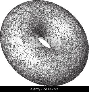 3D-Torus mit Vektorstipelierung - abstrakt Gepunktete Designelemente Stock Vektor
