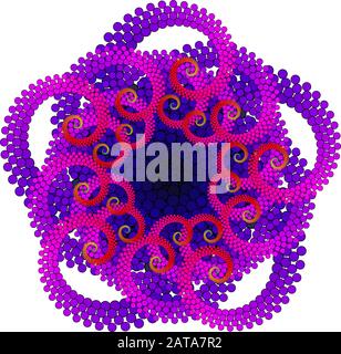 Vector Twirl Mandala Art - Openwork Radial Symmetry Flourish Pattern Stock Vektor