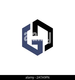 Vorlage für das Design des Anfangsbuchstabens gd oder dg-Logo-Vektors Stock Vektor