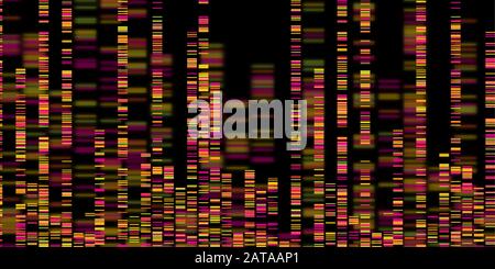 Darstellung von Big Genomic Data - DNA-Test, Barcodierung, Genom Map Architecture - Vector Graphic Template Stock Vektor