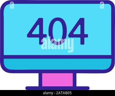 Fehler 404 Vektor icon. Isolierte Kontur symbol Abbildung Stock Vektor