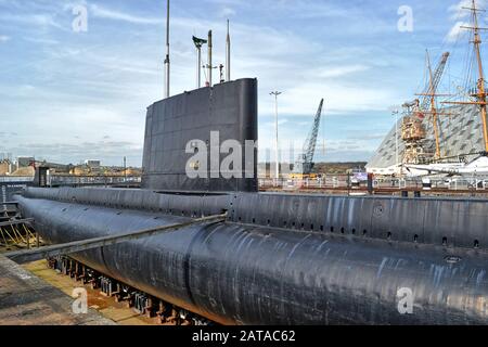 Das U-Boot Ocelot im Historischen Dockyard Chatham, Kent, Großbritannien Stockfoto