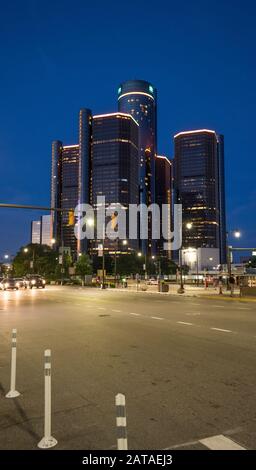 Blick auf die Straße der Innenstadt von Detroit Stockfoto