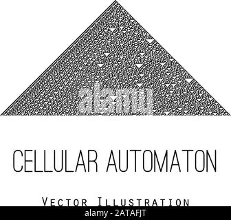 Vector Cellular Automation Design - Symbol für das CA-Modellkonzept nach Regel 30 Stock Vektor