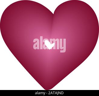 Herzsymbol auf weiß isoliert, mit Verlaufsgitter Stock Vektor