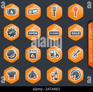 Restaurant Icons set Stock Vektor