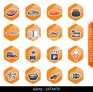 Restaurant Icons set Stock Vektor
