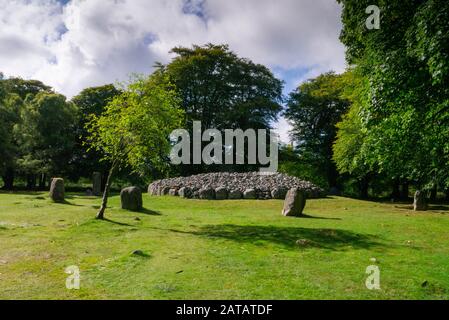 Die Clava Cairns in der Nähe von Culloden in den schottischen Highlands von Inverness-shire Scotland UK Stockfoto