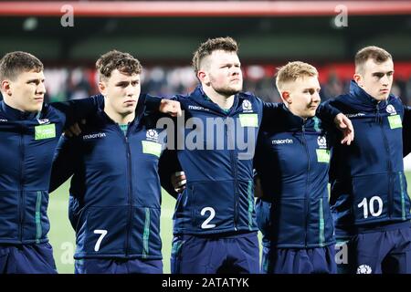 31. Januar 2020, Cork, Irland: Unter 20 Six Nations Match zwischen Irland und Schottland im Irish Independent Park. Stockfoto