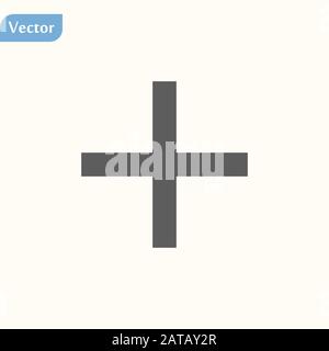 Farbe der Plus-Symbol-Vorlage kann bearbeitet werden. Pluszeichen auf weißem Hintergrund isoliert. Stock Vektor