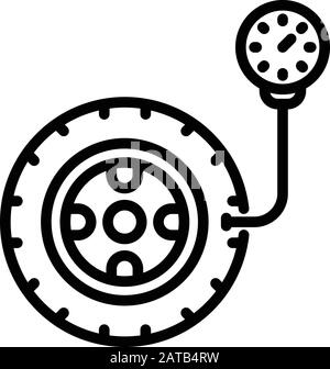 Symbol für die Reifenprofilanzeige, Umrissform Stock Vektor