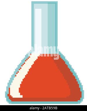 Kolben mit roten Chemische in Abbildung Stock Vektor