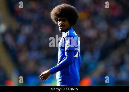 Leicester, Großbritannien. Februar 2020. Februar 2020; King Power Stadium, Leicester, Midlands, England; English Premier League Football, Leicester City gegen Chelsea; Hamza Choudhury von Leicester City - Ausschließlich redaktionelle Verwendung. Keine Verwendung mit nicht autorisierten Audio-, Video-, Daten-, Regallisten-, Club-/Liga-Logos oder Live-Diensten. Die Online-Nutzung ist auf 120 Bilder beschränkt, keine Videoemulation. Keine Verwendung bei Wetten, Spielen oder Einzelspielen/Liga-/Spielerveröffentlichungen Credit: Action Plus Sports Images/Alamy Live News Stockfoto