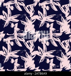 Abstrakte Pinselstriche nahtlose Blumenmuster - Dieser blumige Druck mit Pinselstrich eignet sich für Modedrucke, Muster und Hintergründe Stock Vektor