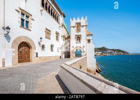 Stadtbild von Sitges in Katalonien, Spanien Stockfoto