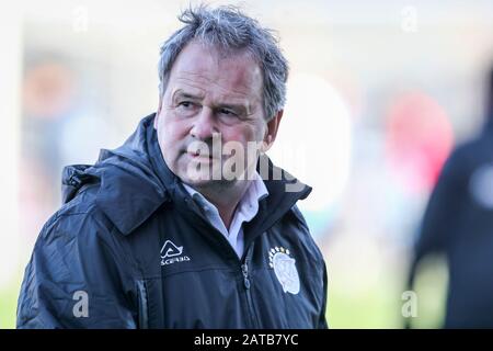 SPAKENBURG, 01-02-2020, De Westmaat Tweede Divisie, niederländischer Fußball, Saison 2019-2020, IJsselmervogels-Trainer/Trainer Gert Kruys während des Spiels Stockfoto