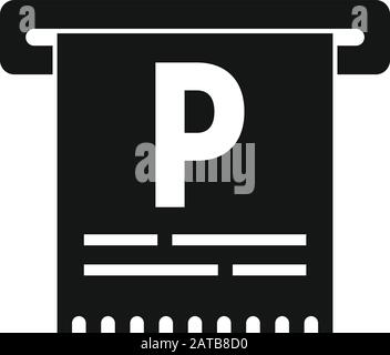 Parkticket-Symbol. Einfache Darstellung des Vektorsymbols für Parktickets für Webdesign isoliert auf weißem Hintergrund Stock Vektor