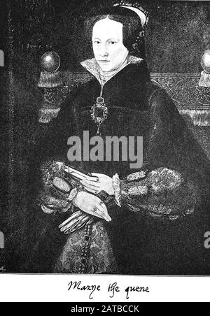 Maria I., Maria I., Maria Tudor, Maria die katholische oder Maria die blutige, 18. Februar 1516 - 7. November 1558, von 1553 bis 1558 Königin von England und Irland/Maria I., auch Mary Tudor genannt, war von Juli 1553 bis zu ihrem Tod Königin von England und Irland, historisch, Digitale verbesserte Wiedergabe eines Originals aus dem 19. Jahrhundert / Digitale Produktion einer Originalanlage aus dem 19. Jahrhunderts Stockfoto