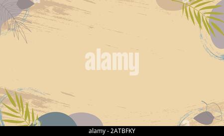 Wunderschönes abstraktes Muster mit Blättern und geometrischen Elementen. Stock Vektor