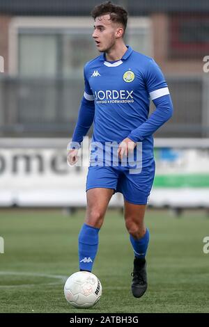 Spakenburg, Niederlande. Februar 2020. SPAKENBURG, 01-02-2020, De Westmaat Tweede Divisie, Dutch Football, Saison 2019-2020, ASWH-Spieler Koen Wesdorp während des Spiels Credit: Pro Shots/Alamy Live News Credit: Pro Shots/Alamy Live News Credit: Pro Shots/Alamy Live Credit News: Alamy Live Credit News: Alamy Live Credit News: Alamy News: Alamy Live News: Alamy News: Pro Shots/Alamy Live News Credit: Pro Shots/Alamy Live News Credit: Pro Shots/Alamy Live News Credit: Pro Shots/Alamy Live News Stockfoto