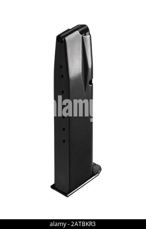 Pistole Magazin auf weiße Oberfläche Stockfoto
