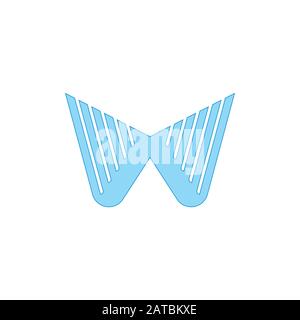 Letter w Wings Stripes Logo Vector Stock Vektor
