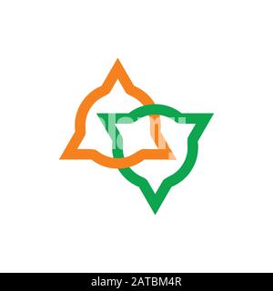 Linked Circle Triangle Objekt buntes Logo Stock Vektor