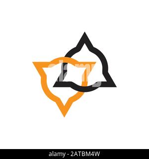 Linked Circle Triangle Objekt buntes Logo Stock Vektor