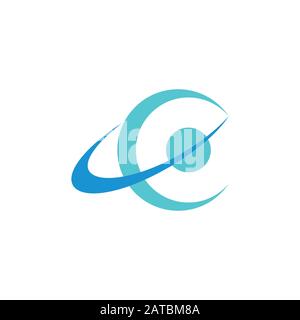 Abstrakter Buchstabe c bunter Logo-Vektor des Orbitalplaneten Stock Vektor