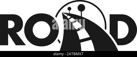 Text Straßenbaum Symbol geometrisches Design Logo Vektor Stock Vektor