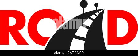 Text Straßenbaum Symbol geometrisches Design Logo Vektor Stock Vektor